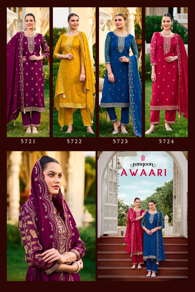 Awaari By Rangoon Muslin Embroidery Readymade Suits Suppliers In India